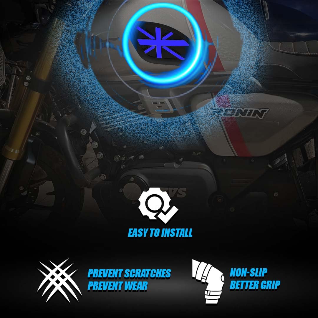 MOTO GENIUS Universal Anti Slip Silicone Tank Pad | Waterproof Motorcycle Sticker for Enhanced Grip and Protection on All Bikes ()