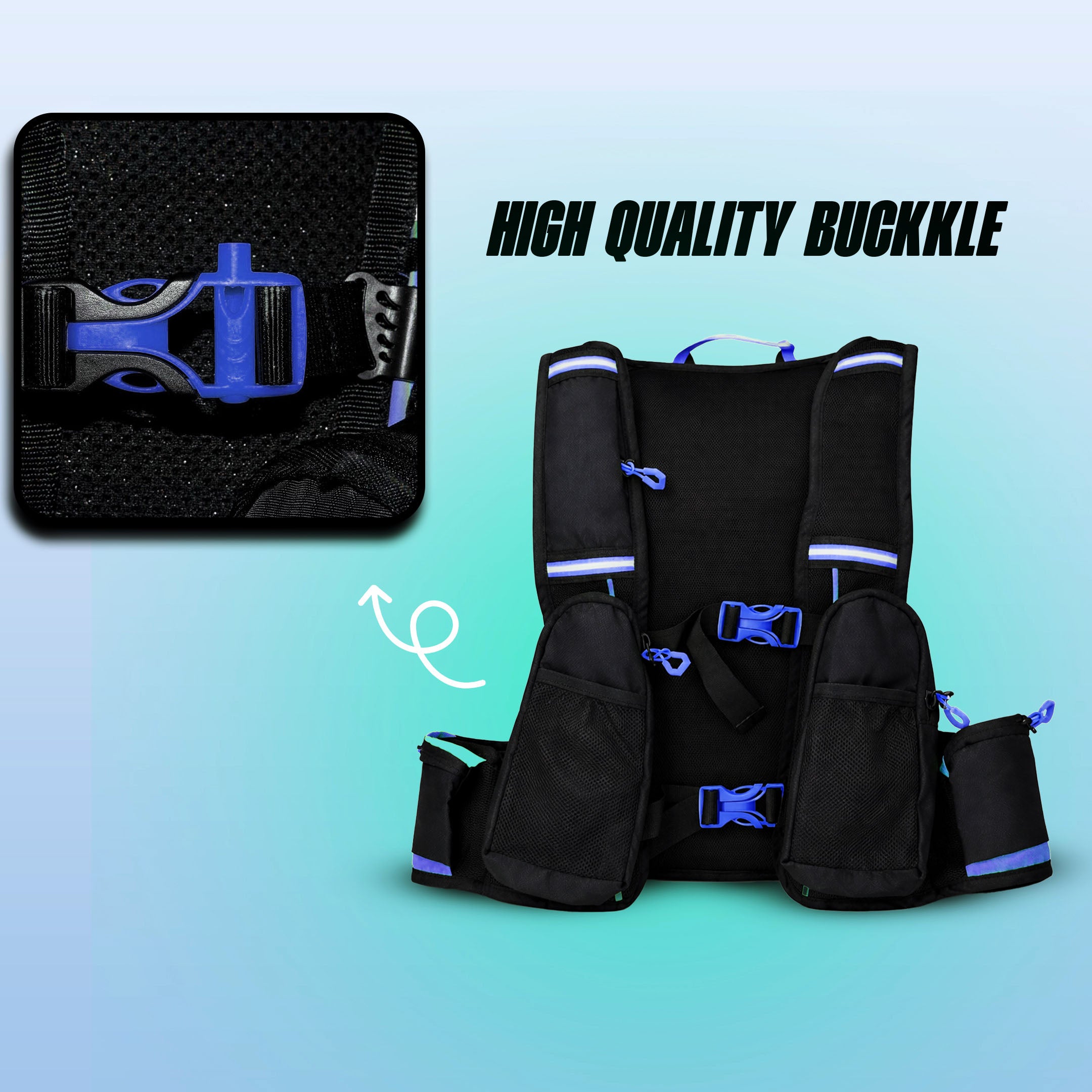 Hydration Backpack with 2L BPA-Free Bladder, Ultra-Lightweight No-Bounce Fit, Multi-Compartment Storage, Reflective Safety Strips, Ideal for Hiking, Cycling, Running, Camping & Outdoor Sports