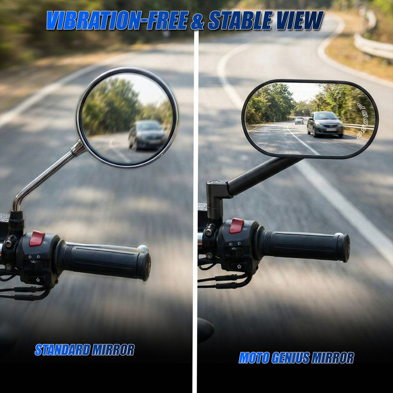 Motorcycle Rearview Mirrors Left & Right with Wrench, Durable Aluminum Alloy Side Mirrors, Adjustable Universal Fit, New