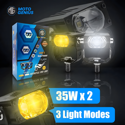 70W LED Fog Light (35W-2) Ultra-Thin Mini Driving Light for Motorcycle Car | Super Bright, IP67 Waterproof, Aluminum Housing (MGF2)