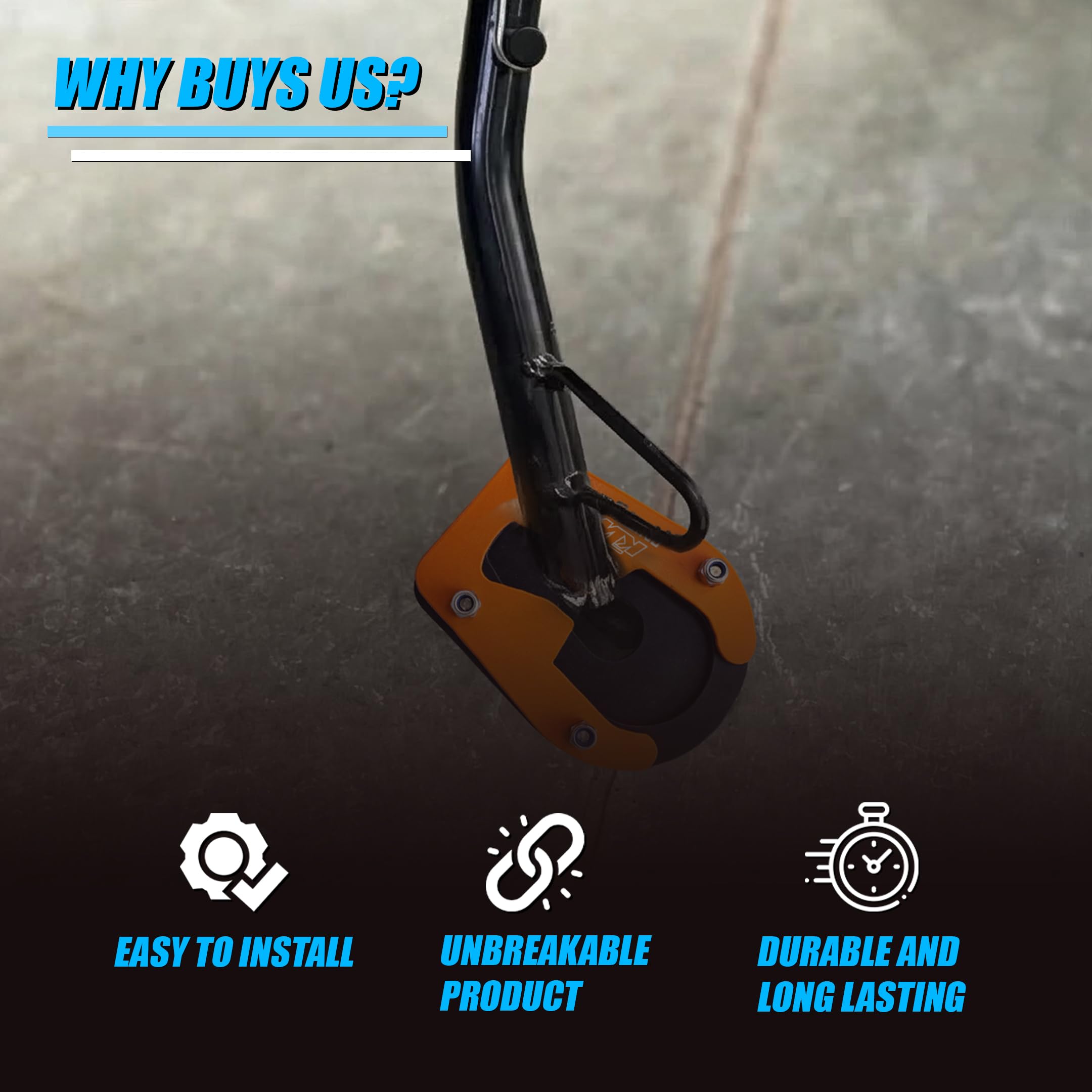 Side Stand Extender for KTM 390 Adventure / 250 Adventure Gen 3 | Heavy Duty Foot Enlarger Plate | Anti-Slip Parking Support | Stability Enhancer for Adventure Bikes