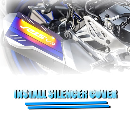 MOTO GENIUS Exhaust Cover Silencer Protector for R15 V3 | Premium Exhaust Heat Shield Protector for Enhanced Durability and Style | Easy Installation
