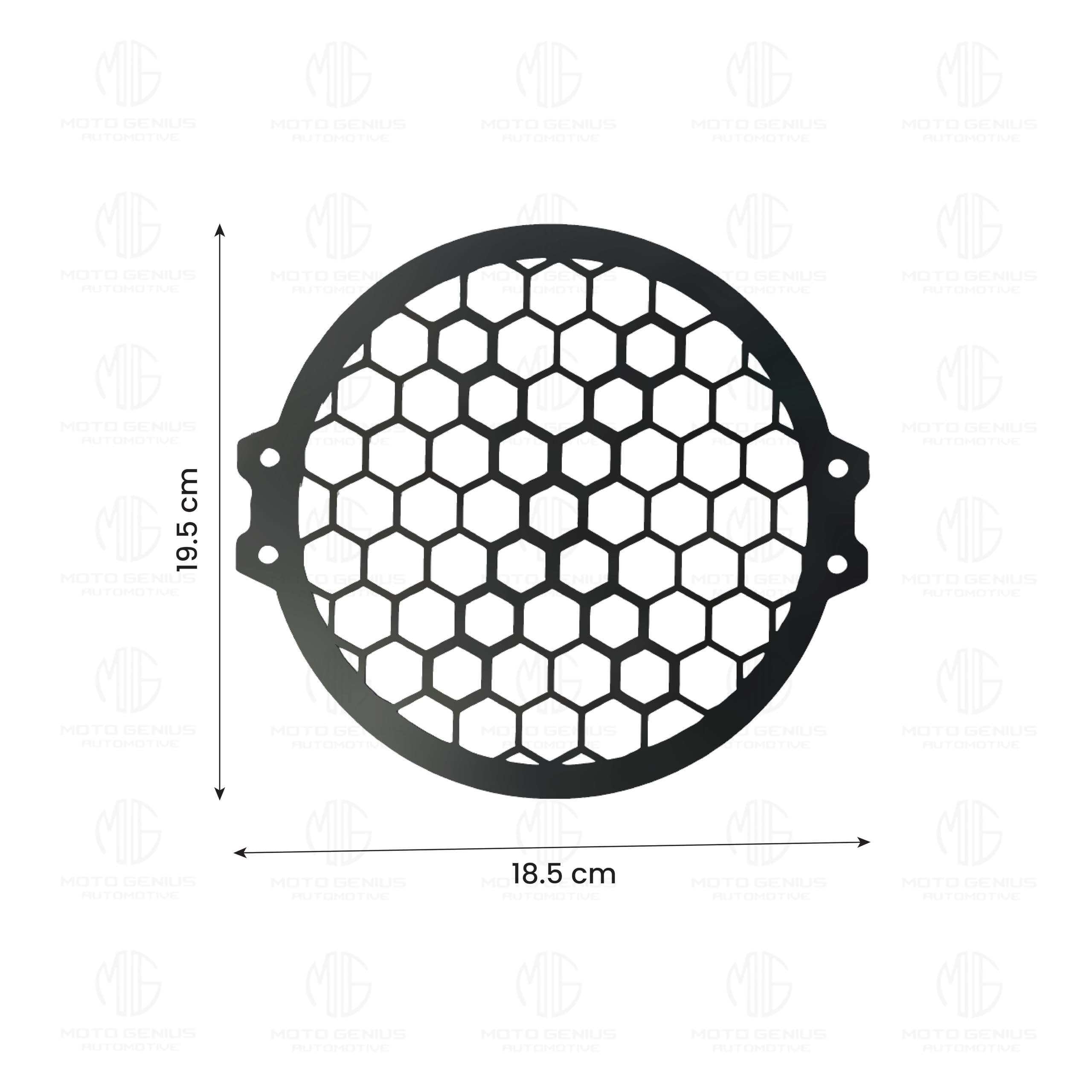 MOTO GENIUS Front Headlight Grill Guard for RE Himalayan BS3/BS4/BS6/Scram Motorbike | Durable Metal Protective Head Light Frame Protector (Plus Design Grill)