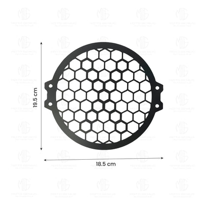 MOTO GENIUS Front Headlight Grill Guard for RE Himalayan BS3/BS4/BS6/Scram Motorbike | Durable Metal Protective Head Light Frame Protector (Plus Design Grill)