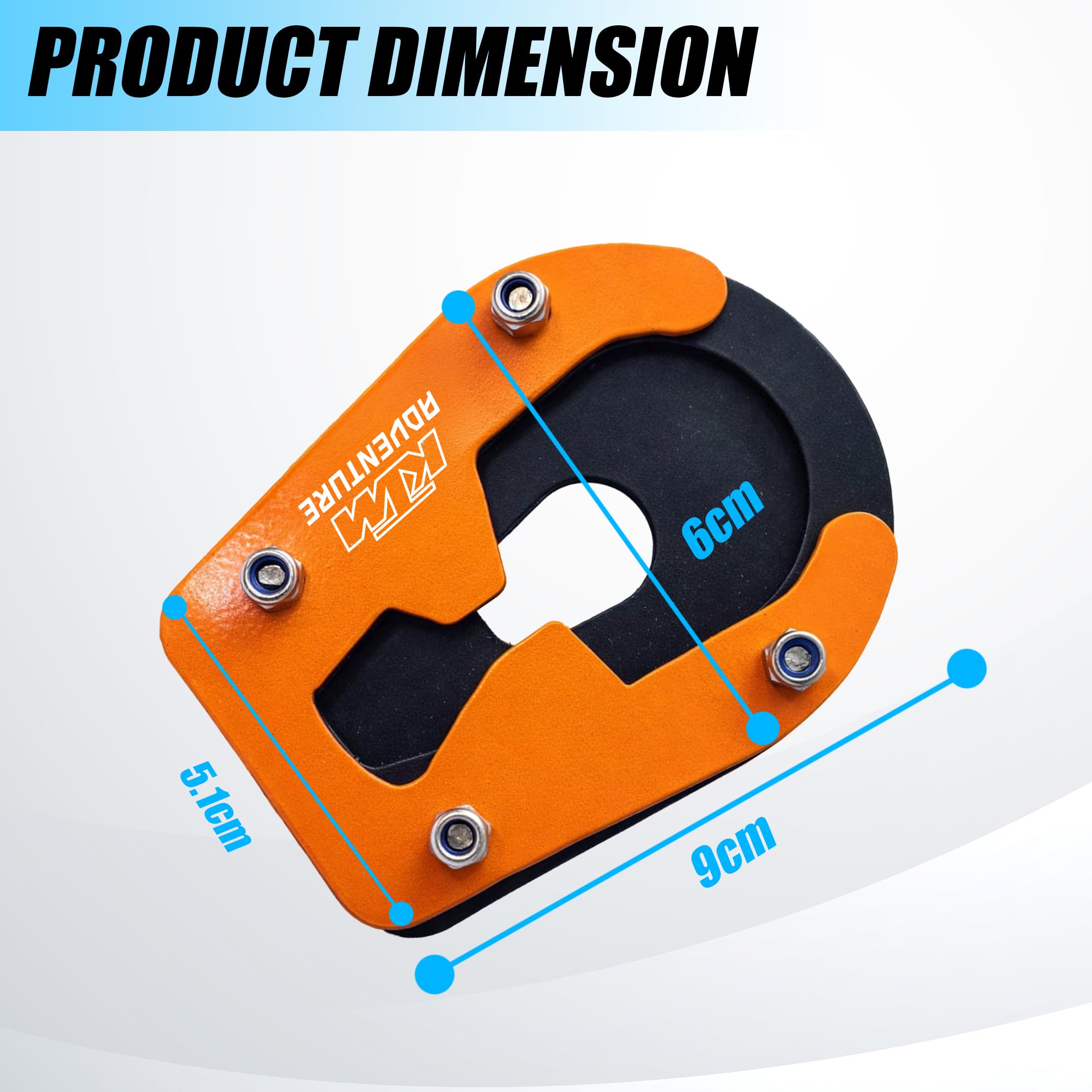 Side Stand Extender for KTM 390 Adventure / 250 Adventure Gen 3 | Heavy Duty Foot Enlarger Plate | Anti-Slip Parking Support | Stability Enhancer for Adventure Bikes