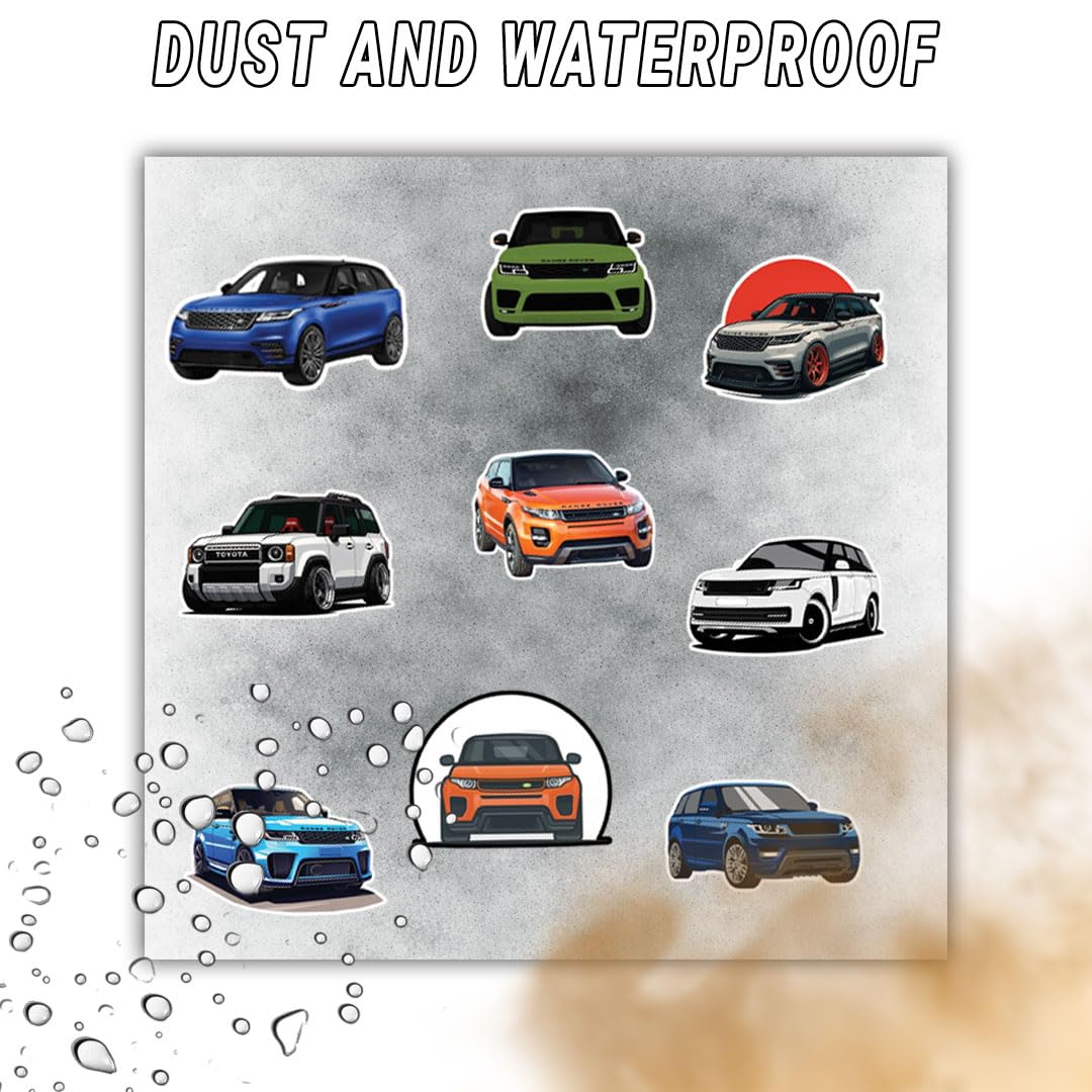 3D Vinyl Car Sticker for Exterior, Waterproof & Fade-Proof Self Adhesive Car Decal for Rear Glass, Bumper, Windshield & Car Styling Accessories (9 PC) (Car11-9PC)