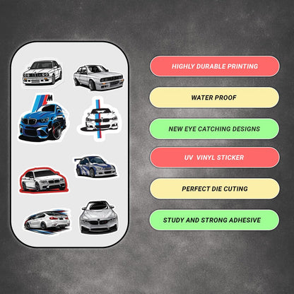 3D Vinyl Car Sticker for Exterior, Waterproof & Fade-Proof Self Adhesive Car Decal for Rear Glass, Bumper, Windshield & Car Styling Accessories (9 PC) (Car10-9PC)