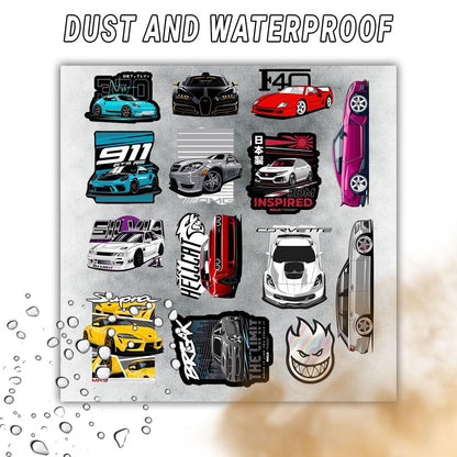 3D Vinyl Car Sticker for Exterior, Waterproof & Fade-Proof Self Adhesive Car Decal for Rear Glass, Bumper, Windshield & Car Styling Accessories (19 PC)