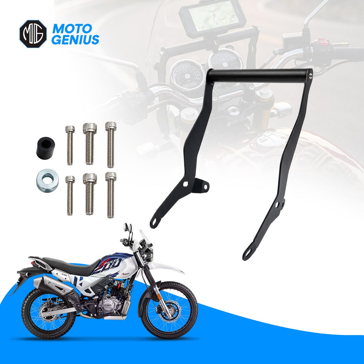 Xpulse 210 Mobile Phone Holder | GPS Mount & Smartphone Holder | Heavy-Duty Metal GPS Frame Bracket | Rust-Resistant Motorcycle Mobile Holder for Navigation