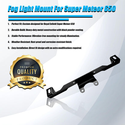 MOTO GENIUS Fog Light Mount Bracket Set for Super Meteor 650 Â– Heavy-Duty Metal Construction, Precision Fit, Rust-Resistant Finish