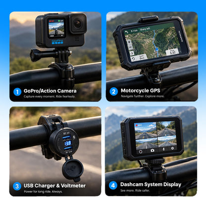 Metal GPS & Mobile Phone Mount Bracket Compatible with RE Interceptor 650, Heavy-Duty Motorcycle Navigation Holder, Handlebar Mounting Stand