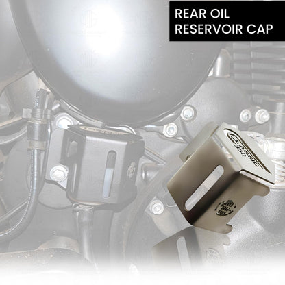 MOTO GENIUS Reborn Stainless Steel Rear Brake Oil Container Guard – Durable Protection & Stylish Design for Motorcycles ()