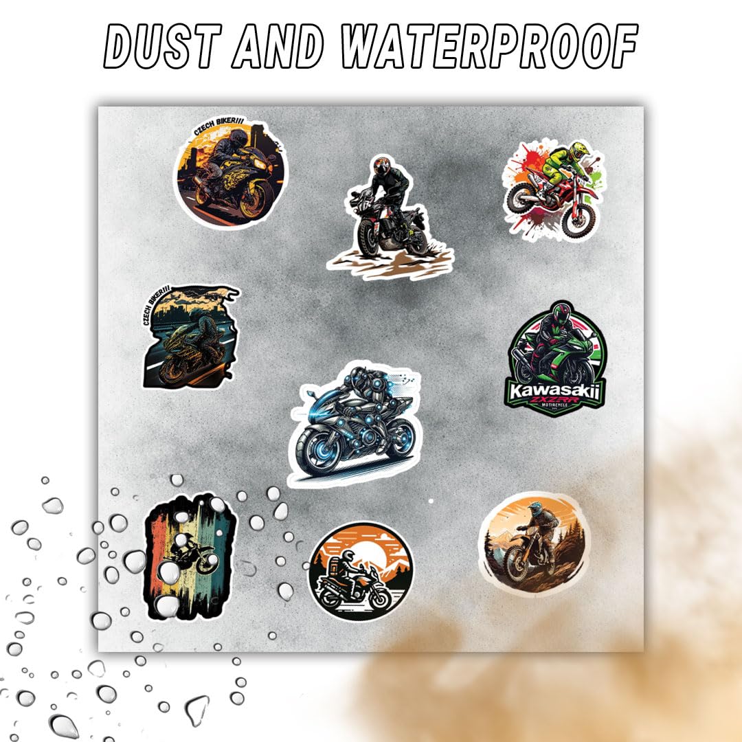 Racing Bike 3D Vinyl Stickers | Waterproof, Fade-Proof, Self-Adhesive Decals for Helmet, Bike, Car, Laptop & Mobile | Sports Bike Graphic Stickers (BIKE7-9PC)