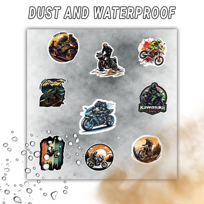 Racing Bike 3D Vinyl Stickers | Waterproof, Fade-Proof, Self-Adhesive Decals for Helmet, Bike, Car, Laptop & Mobile | Sports Bike Graphic Stickers (BIKE7-9PC)