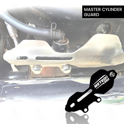 MOTO GENIUS Master Cylinder Guard for RE Meteor Motorbike | Heavy-Duty, Impact-Resistant Protection for Motorcycle Brake Systems |Durable Metal Construction