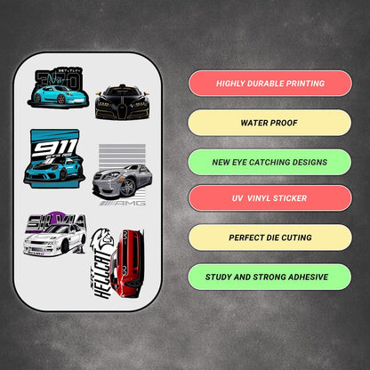 3D Vinyl Car Sticker for Exterior, Waterproof & Fade-Proof Self Adhesive Car Decal for Rear Glass, Bumper, Windshield & Car Styling Accessories (19 PC)