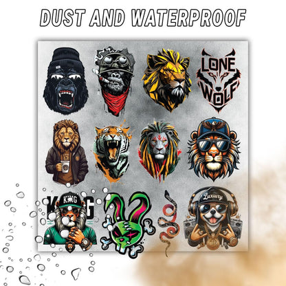 animal bike car laptop helmet 3d vinyl sticker waterproof decal for laptop bike car helmet