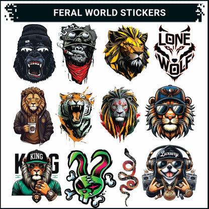 animal bike car laptop helmet 3d vinyl sticker waterproof decal for laptop bike car helmet