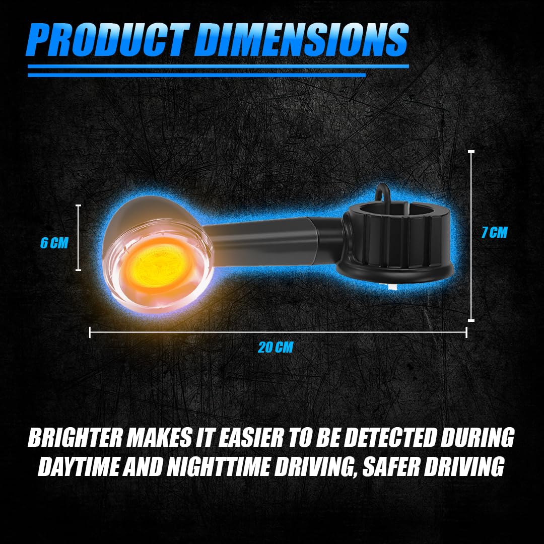MOTO GENIUS Premium LED Turn Signal Indicators for RE Classic 350, Bullet 350, Reborn | Waterproof, High-Brightness Automotive-Grade LEDs, Durable Virgin Plastic Body (Set of 4) Black