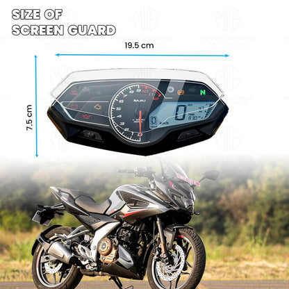 MOTO GENIUS Screen Guard for Pulsar F250 Speedometer | Anti-Scratch and Dust Protection, Clear Tempered Glass Protector