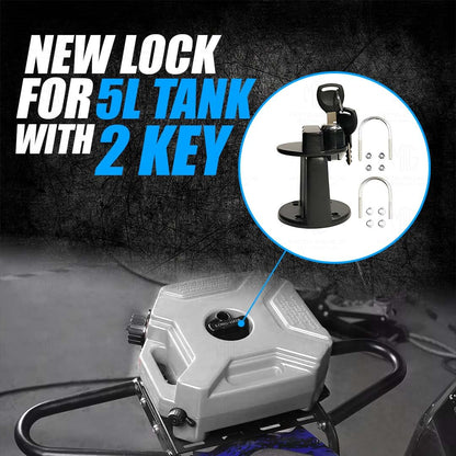 MOTO GENIUS Universal 5 Liter Fuel Jerry Can With Clamp and Cap For Motorcycle | Fuel Container Heavy Duty construction for Petrol/diesel/kerosene Storage (Grey)