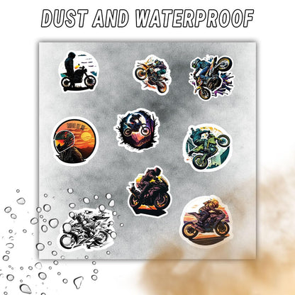 Racing Bike 3D Vinyl Stickers | Waterproof, Fade-Proof, Self-Adhesive Decals for Helmet, Bike, Car, Laptop & Mobile | Sports Bike Graphic Stickers (BIKE8-9PC)