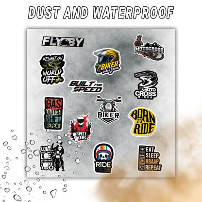 Bike Riders 3D Vinyl Stickers | Waterproof, Fade-Proof, Self-Adhesive Decals for Helmet, Bike, Car, Laptop & Mobile | Rider Style Graphic Stickers (13 PC)