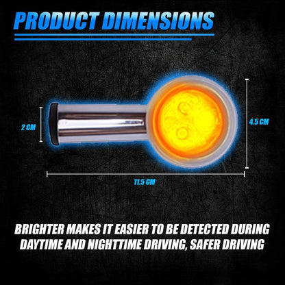 MOTO GENIUS Premium LED Turn Signal Indicators for RE Hunter 350, Meteor 350, Super Meteor 650, Shotgun 650 Motorbike | Waterproof, High-Brightness, Plug & Play (Pack of 4)