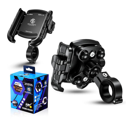 Anti-Vibration 360° Rotating Bike Bicycle Scooter Mobile Holder | Aluminium Handlebar & Mirror Mount | Universal Mobile Mount for Riding