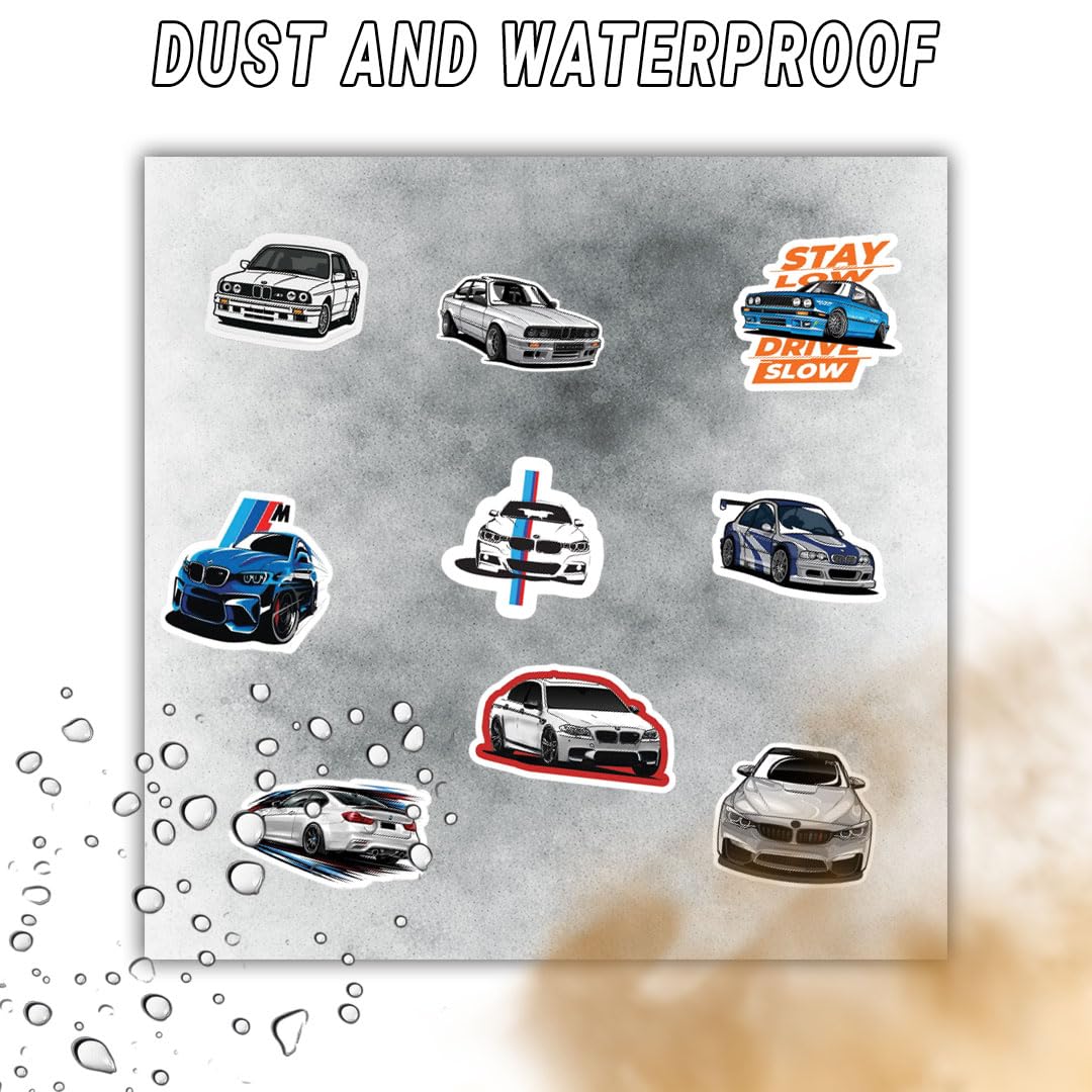 3D Vinyl Car Sticker for Exterior, Waterproof & Fade-Proof Self Adhesive Car Decal for Rear Glass, Bumper, Windshield & Car Styling Accessories (9 PC) (Car10-9PC)