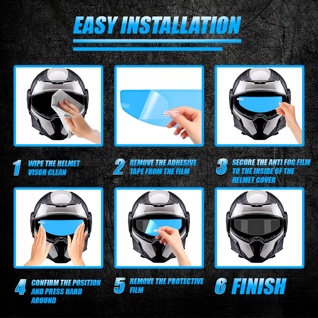 MOTO GENIUS Clear Anti Fog and Anti Rain Film for Motorcycle Helmets Ultimate Visibility and Safety Upgrade