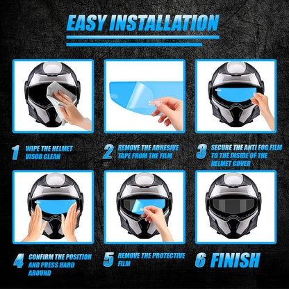 MOTO GENIUS Clear Anti Fog and Anti Rain Film for Motorcycle Helmets Ultimate Visibility and Safety Upgrade