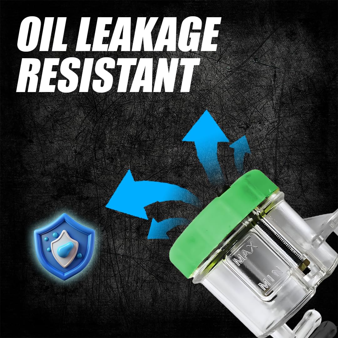 MOTO GENIUS Universal Motorcycle Front Brake Clutch Fluid Reservoir Tank | Durable Plastic Master Cylinder Oil Cup for Hydraulic Brake and Clutch Systems