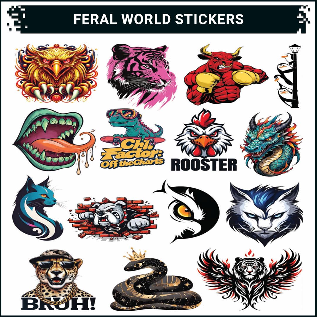 animal bike car laptop helmet 3d vinyl sticker waterproof decal for laptop bike car helmet
