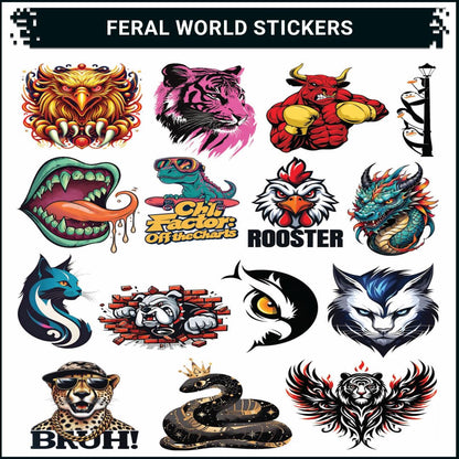 animal bike car laptop helmet 3d vinyl sticker waterproof decal for laptop bike car helmet