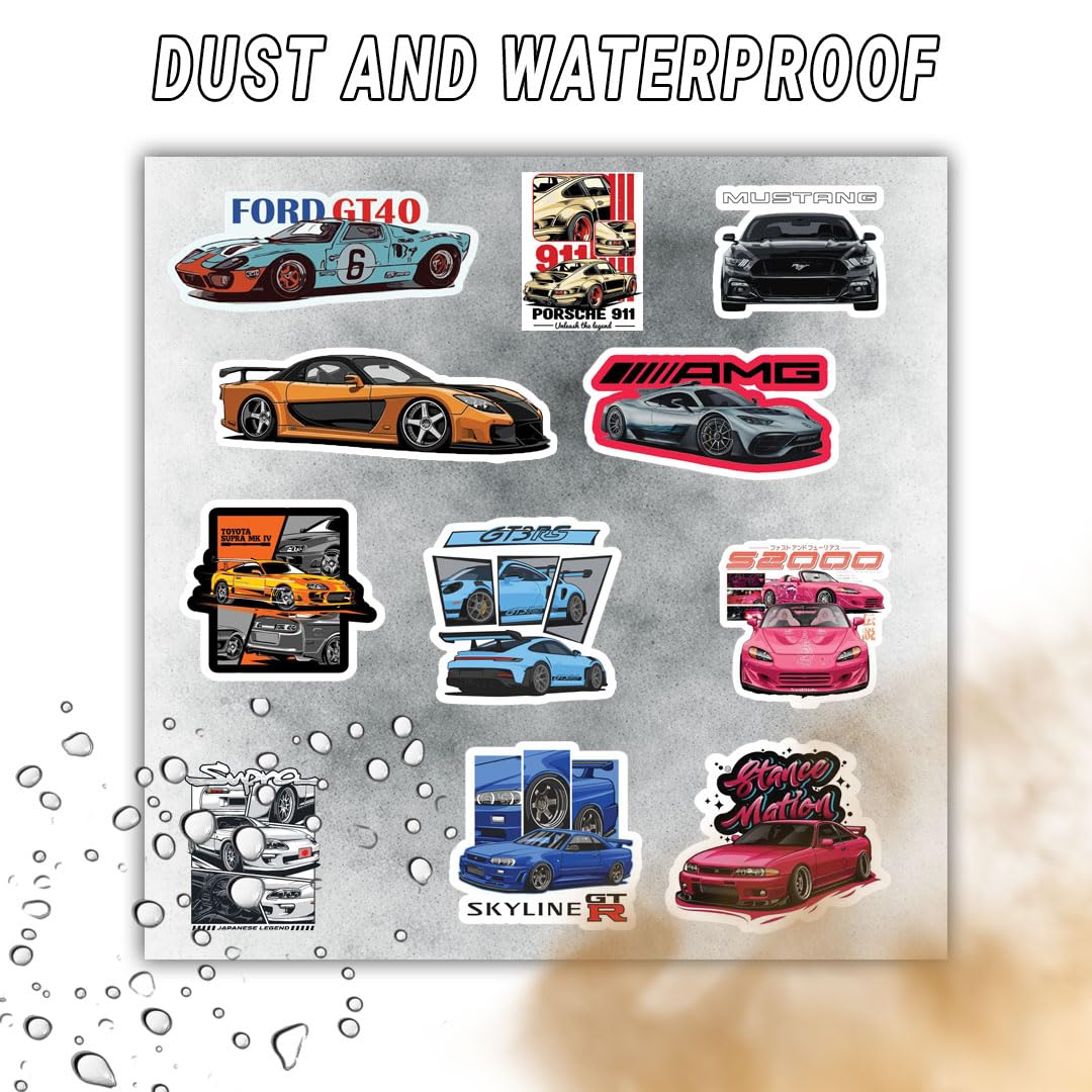 3D Vinyl Car Sticker for Exterior, Waterproof & Fade-Proof Self Adhesive Car Decal for Rear Glass, Bumper, Windshield & Car Styling Accessories (11 PC)