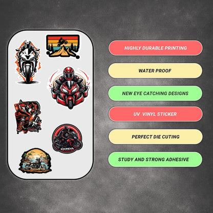 Racing Bike 3D Vinyl Stickers | Waterproof, Fade-Proof, Self-Adhesive Decals for Helmet, Bike, Car, Laptop & Mobile | Sports Bike Graphic Stickers (BIKE6-9PC)