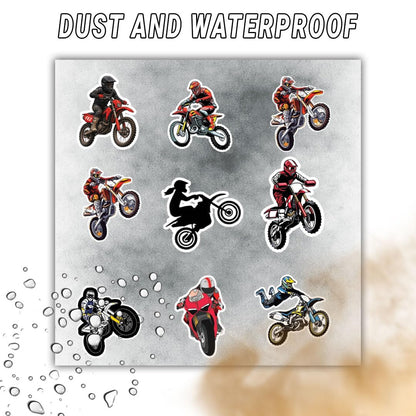 Racing Bike 3D Vinyl Stickers | Waterproof, Fade-Proof, Self-Adhesive Decals for Helmet, Bike, Car, Laptop & Mobile | Sports Bike Graphic Stickers (BIKE3-9PC)