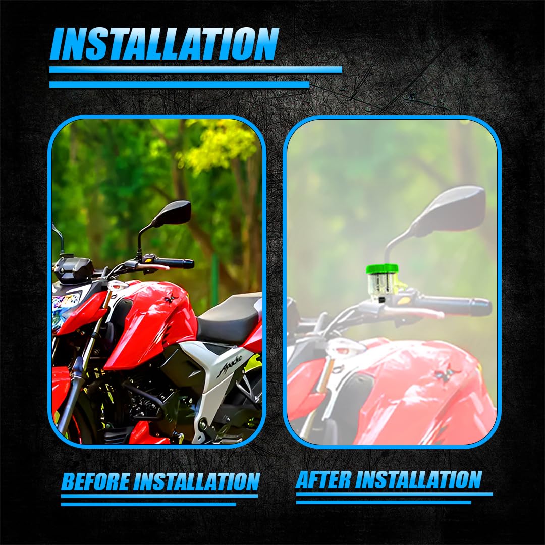 MOTO GENIUS Universal Motorcycle Front Brake Clutch Fluid Reservoir Tank | Durable Plastic Master Cylinder Oil Cup for Hydraulic Brake and Clutch Systems
