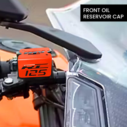 MOTO GENIUS Stainless Steel Front Disc Brake Fluid Reservoir Oil Cap for KTM RC 125 Motorbike Replacement for Enhanced Durability and Performance