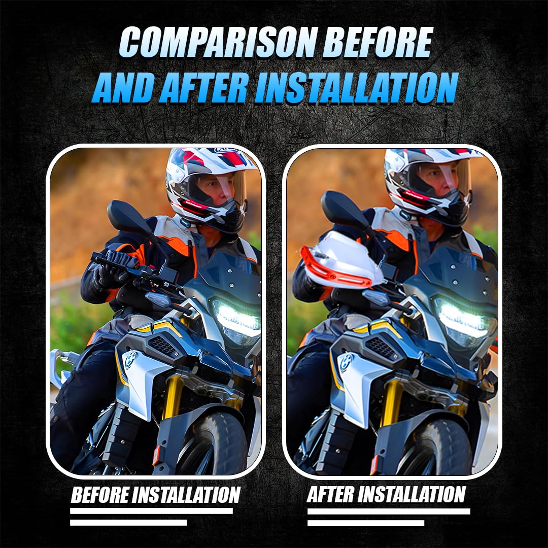 MOTO GENIUS Universal Motorcycle Handuards | Bike Wind Deflector Protectors for Handlebar Hand Safety, Fits Most Motorcycles