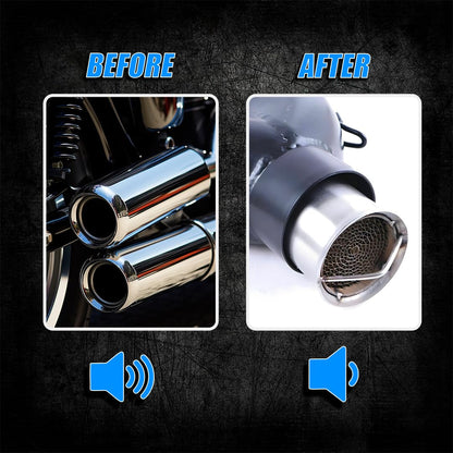 MOTO GENIUS Small 51mm Motorcycle Exhaust DB Killer | Removable Stainless Steel Silencer Muffler Baffle Noise Reducer, Universal Fit