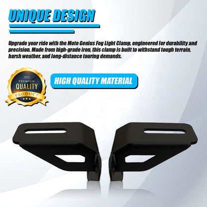 MOTO GENIUS Fog Light Mount Bracket Kit for Triumph Speed 400 | Heavy-Duty Headlight Side Frame Clamp