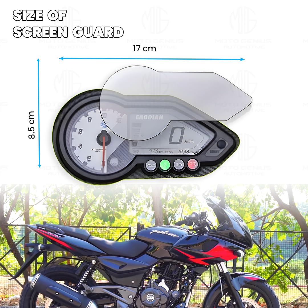 MOTO GENIUS Screen Guard for Pulsar 180F Speedometer | Anti-Scratch and Dust Protection, Clear Tempered Glass Protector