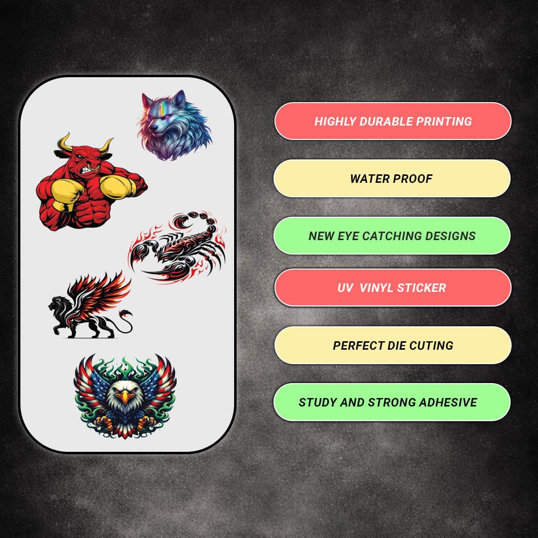 animal bike car laptop helmet 3d vinyl sticker waterproof decal for laptop bike car helmet