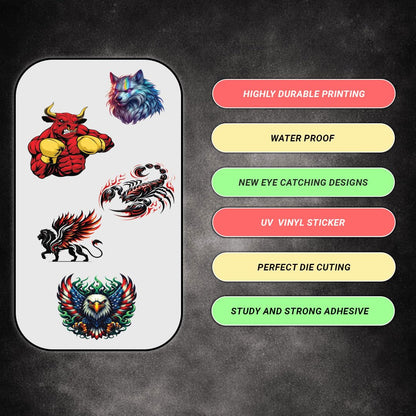 animal bike car laptop helmet 3d vinyl sticker waterproof decal for laptop bike car helmet