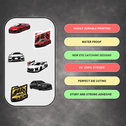 3D Vinyl Car Sticker for Exterior, Waterproof & Fade-Proof Self Adhesive Car Decal for Rear Glass, Bumper, Windshield & Car Styling Accessories (9 PC) (Car8-9PC)