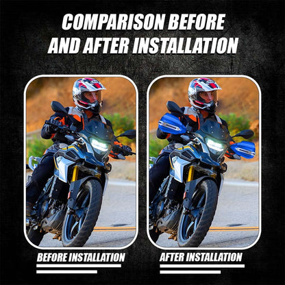 MOTO GENIUS Universal Bike Hand Guards Protectors | Wind Deflector Made for Hand Safety While Riding All Motorcycle ()