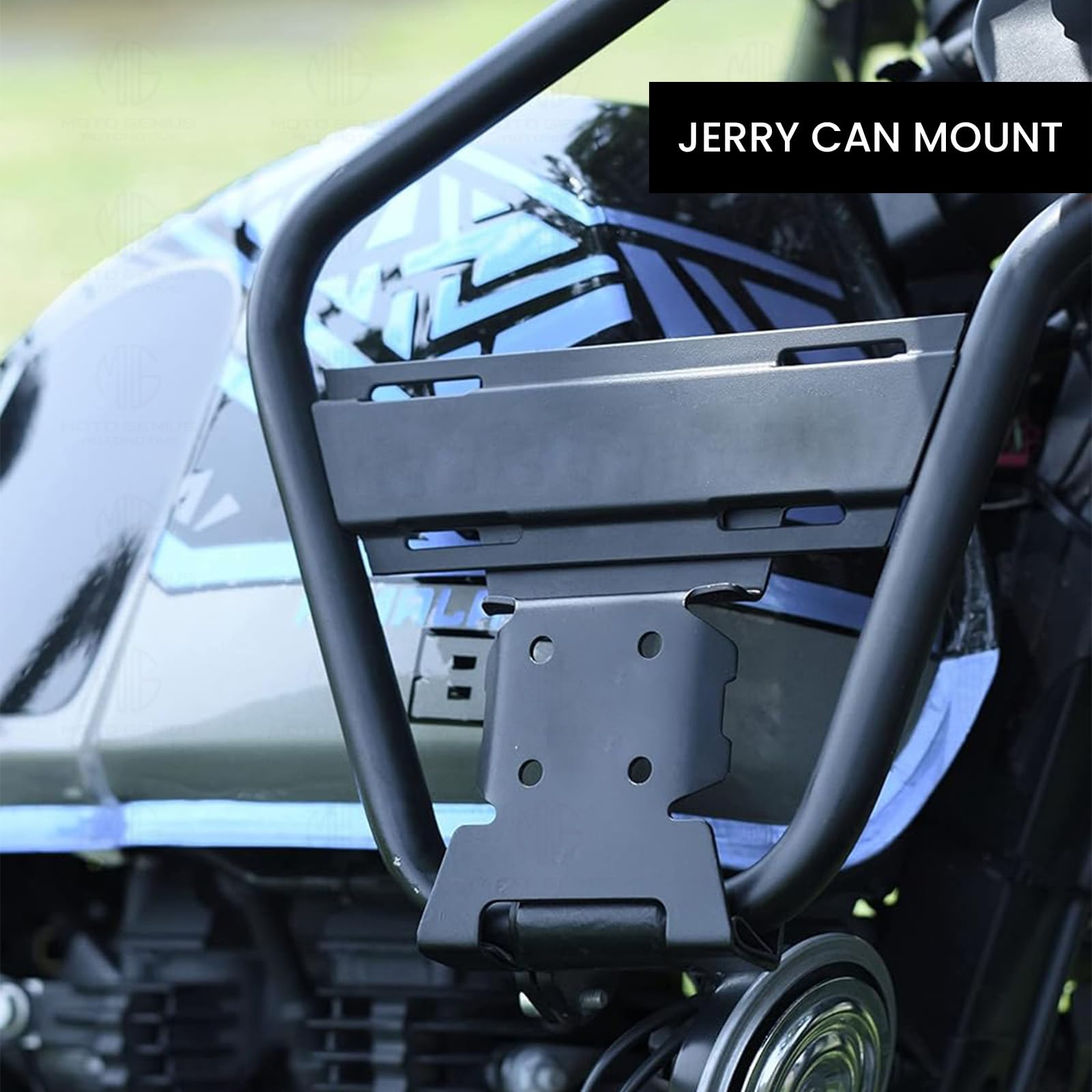 MOTO GENIUS Himalayan Jerry Can Mount | Heavy Duty Mounting Bracket for Jerry Cans |Rugged Design for Adventure Riding (Pack of 2) (BS6)