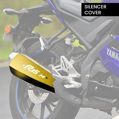 MOTO GENIUS Exhaust Cover Silencer Protector for R15 V4 | Premium Exhaust Heat Shield Protector for Enhanced Durability and Style | Easy Installation | R15-M ()